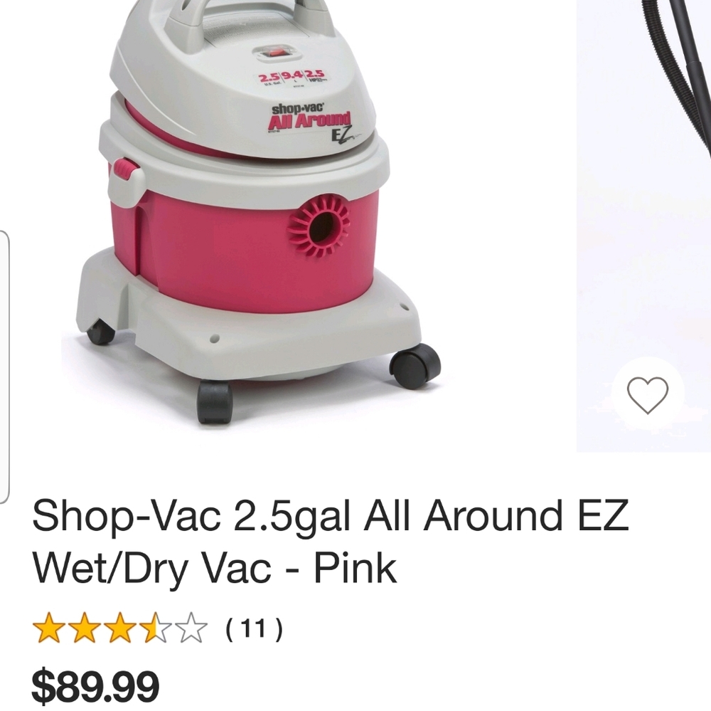 Shop Vac 2.5 gallon all around wet/dry in pink